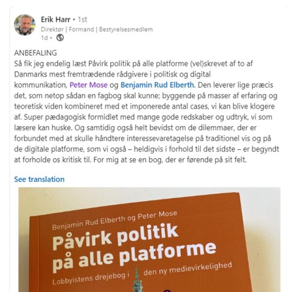 Anmeldelse af Påvirk politik på alle platforme skrevet af Erik Harr